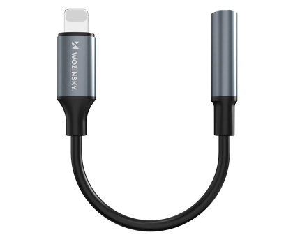 Przejściówka Wozinsky Adapter Lightning mini jack 3,5mm czarny WALJ-01